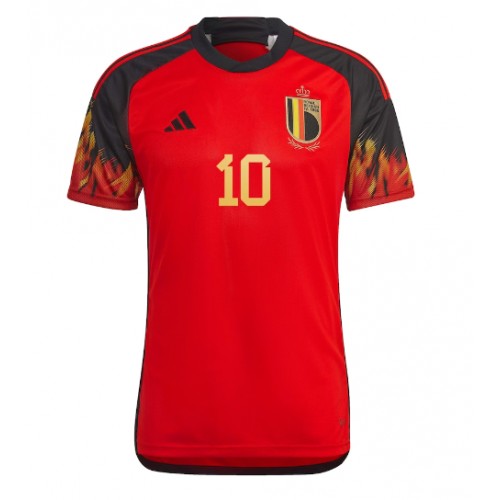 Belgium Eden Hazard #10 Replica Home Shirt World Cup 2022 Short Sleeve